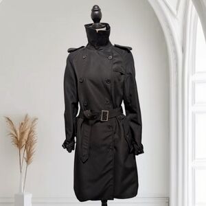 Vintage Italian Made Military Style Trench Coat Fully Lined. Size 42. US 8